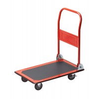 Plattformwagen - Klappbar - Bis 150 kg Tragkraft - Feststellbremse / Transporthilfe mit Lenkrollen / Paketwagen mit Antirutsch-Beschichtung / Klappwagen aus Stahl