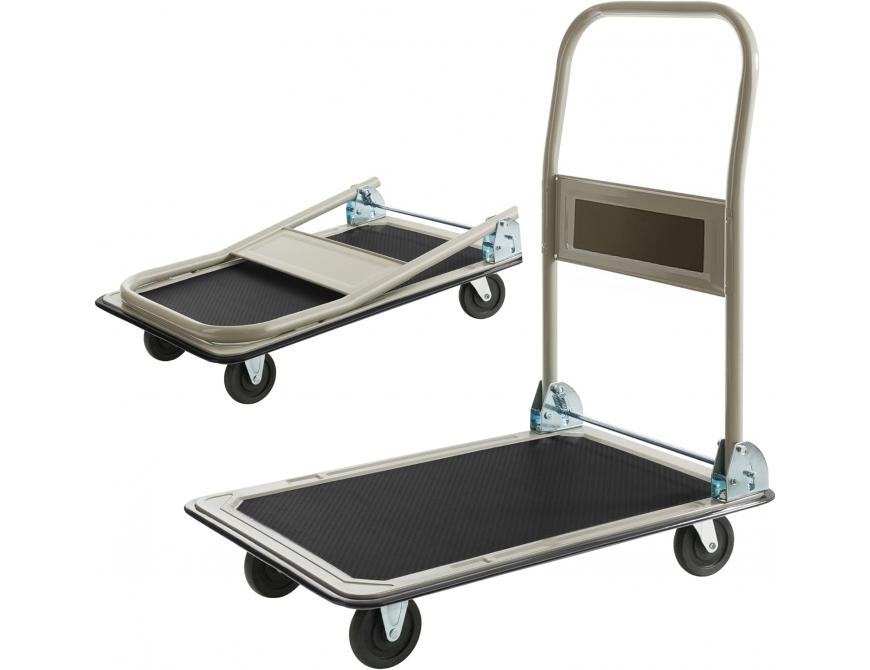 Plattformwagen Transportwagen Lagerwagen klappbar | 150kg Tragkraft | Lastenwagen | Transporthilfe mit Lenkrollen | Antirutschbeschichtung | Kantenschutz 360° Lenkrollen Paketwagen Klappwagen