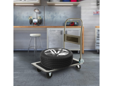 Plattformwagen Transportwagen Lagerwagen klappbar | 150kg Tragkraft | Lastenwagen | Transporthilfe mit Lenkrollen | Antirutschbeschichtung | Kantenschutz 360° Lenkrollen Paketwagen Klappwagen