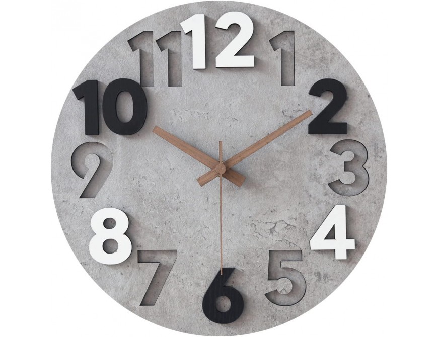 Wanduhr Ohne Tickgeräusche Modern Holz 3D Küchenuhr für Wohnzimmer Kinderzimmer Büro