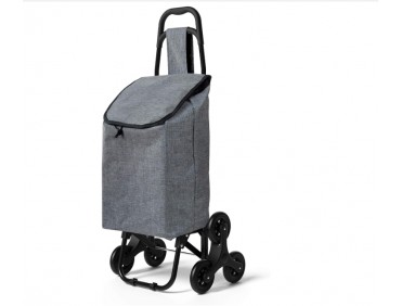 Einkaufstrolley Treppensteiger, Trolly Einkaufswagen Klappbar, Hackenporsche mit 3 Räder, Wasserdichter, Grau