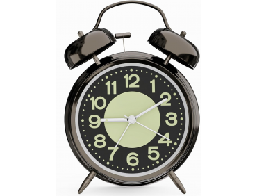 Wecker Analog Retro mit Hintergrundbeleuchtung und Leuchtzifferblatt Wecker Laut für Tiefschläfer, Kinder, Senioren, Batteriebetrieben (Inklusive AA-Batterien) Schwarz