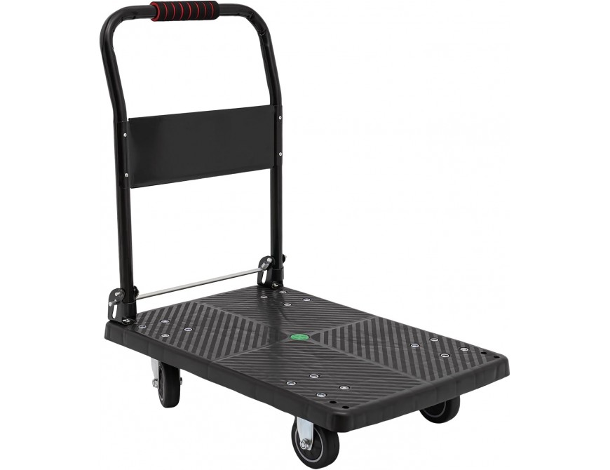 150KG Klappbar Plattformwagen Transportwagen, Klappwagen Plattenwagen Lastenwagen Transport Trolley Schwerlastwagen Rollwagen mit Stummen Rädern, Transportwagen für Werkstatt Büro und Lager