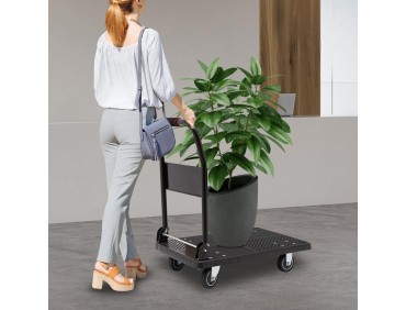 150KG Klappbar Plattformwagen Transportwagen, Klappwagen Plattenwagen Lastenwagen Transport Trolley Schwerlastwagen Rollwagen mit Stummen Rädern, Transportwagen für Werkstatt Büro und Lager