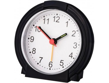 analoger Wecker ohne Ticken (batteriebetriebene Uhr mit Alarmfunktion, Wecker mit Licht, fluoreszierender Stunden- und Minutenzeiger, einstellbare Alarmzeit, ) schwarz