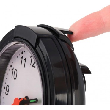 analoger Wecker ohne Ticken (batteriebetriebene Uhr mit Alarmfunktion, Wecker mit Licht, fluoreszierender Stunden- und Minutenzeiger, einstellbare Alarmzeit, ) schwarz