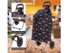 Einkaufstrolley Groß Einkaufsroller Wasserdicht Einkaufswagen Wagen (Schwarz Flamingos)