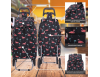 Einkaufstrolley Groß Einkaufsroller Wasserdicht Einkaufswagen Wagen (Schwarz Flamingos)