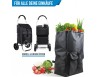 Einkaufstrolley mit Rädern, Faltbar einkaufswagen mit 45 L Kapazität - Abnehmbare Einkaufstasche - Schwarz