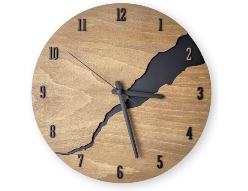 Wanduhr Holzoptik Modern 30 cm – Lautloses Quarz-Uhrwerk | Europäisches Design ohne Tickgeräusche – Stilvolle Uhr für Wohnzimmer, Küche, Büro & Schlafzimmer – Wandeko Bad Büro