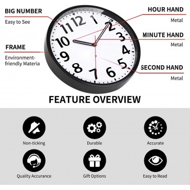 batteriebetrieben leise Nicht tickende Wanduhr Modernes Quarz Design Dekorativ Innen Küche Büro